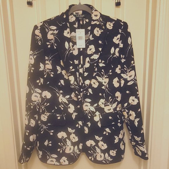 Ralph Lauren Blazer (black with floral pattern) - Picture 1 of 3